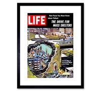 Wee Blue Coo 9x7 '' MAGAZINE FALLOUT NUCLEAR WAR BOMB SHELTER FRAMED ART PRINT F97X1696
