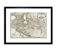Wee Blue Coo 9x7 '' MAP ANTIQUE MIDDLE EAST IRAN PERSIA DE L'ISLE FRAMED ART PRINT F97X508