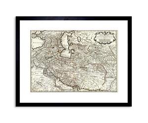 Wee Blue Coo 9x7 '' MAP ANTIQUE MIDDLE EAST IRAN PERSIA DE L'ISLE FRAMED ART PRINT F97X508