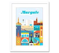 Wee Blue Coo 9x7 '' MARGATE SEASIDE TOWN KENT SUN BEACH LIGHTHOUSE FRAMED ART PRINT F97X1267
