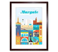 Wee Blue Coo 9x7 '' MARGATE SEASIDE TOWN KENT SUN BEACH LIGHTHOUSE FRAMED ART PRINT F97X1267