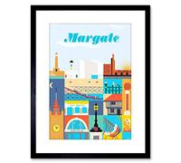Wee Blue Coo 9x7 '' MARGATE SEASIDE TOWN KENT SUN BEACH LIGHTHOUSE FRAMED ART PRINT F97X1267