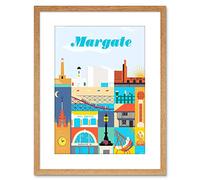 Wee Blue Coo 9x7 '' MARGATE SEASIDE TOWN KENT SUN BEACH LIGHTHOUSE FRAMED ART PRINT F97X1267