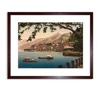 Wee Blue Coo 9x7 '' PHOTO BELLAGIO GENERAL LAKE COMO LANDSCAPE BOATS FRAMED ART PRINT F97X806