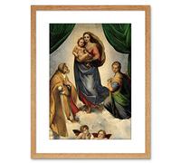 Wee Blue Coo 9x7 '' RAPHAEL SISTINE MADONNA OLD MASTER PAINTING FRAMED ART PRINT F97X1031