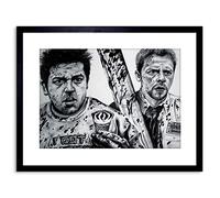 Wee Blue Coo 9x7 '' SHAUN OF THE DEAD SIMON PEGG NICK FROST MAGUIRE FRAMED ART PRINT F97X1057