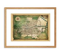 Wee Blue Coo 9x7 '' TRAVEL MAP DUBLIN IRELAND 1780 JAMESON NEW FRAMED ART PRINT F97X1266