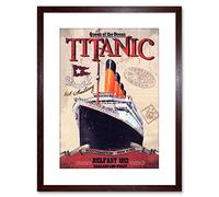 Wee Blue Coo 9x7 '' TRAVEL TITANIC LINER DISASTER QUEEN OCEAN FRAMED ART PRINT F97X1508