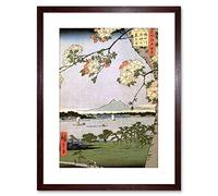 Wee Blue Coo 9x7 '' UTAGAWA HIROSHIGE JAPANESE 100 VIEWS EDO 035 FRAMED ART PRINT F97X1571