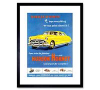 Wee Blue Coo 9x7 '' VINTAGE AD HUDSON HORNET CAR AUTOMOBILE FRAMED ART PRINT F97X1663