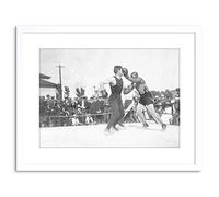 Wee Blue Coo 9x7 '' VINTAGE PHOTO JACK JOHNSON BOXER KAUFMANN PUNCH FRAMED ART PRINT F97X1726