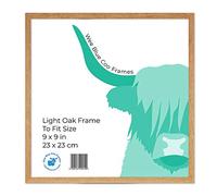 Wee Blue Coo 9x9 Light Oak Wooden Picture Frame 9 x 9 Inch (22.86 x 22.86cm) Picture Framing Glass Photo Frame