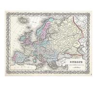 Wee Blue Coo A Beautiful 1855 First Edition Example Colton's Map Europe Art Print Poster Wall Decor 12X16 Inch