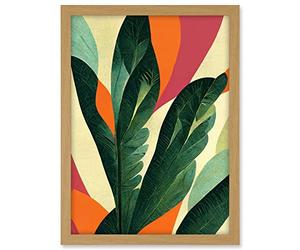 Wee Blue Coo Abstract Boho Colour Exotic Tropical Leaves Botanical Artwork Framed A3 Wall Art Print