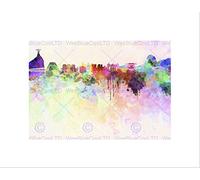 Wee Blue Coo Abstract Cityscape Rio De Janeiro Brazil Paint Splash Wall Art Print