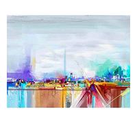 Wee Blue Coo Abstract Contemporary Landscape Art Print Poster Wall Decor 12X16 Inch