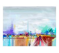 Wee Blue Coo Abstract Contemporary Landscape Unframed Art Print Poster Wall Decor 12x16 inch