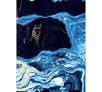 Wee Blue Coo Abstract Dark Blue Gold Drips Unframed Wall Art Print Poster Home Decor Premium
