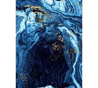Wee Blue Coo Abstract Dark Blue Gold Flow Unframed Wall Art Print Poster Home Decor Premium