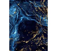 Wee Blue Coo Abstract Dark Blue Gold Water Large Wall Art Print Canvas Premium Poster