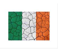 Wee Blue Coo Abstract Flag Cracked Concrete Ireland Irish Tricolour Wall Art Print