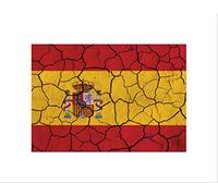 Wee Blue Coo Abstract Flag Cracked Concrete Spain Spanish Royal Crest Wall Art Print