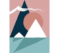 Wee Blue Coo Abstract Minimalist Mountains Art Print Poster Wall Decor 12X16 Inch