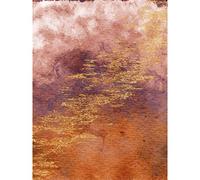 Wee Blue Coo Abstract Orange Purple Gold Watercolour Large Art Print Poster Wall Decor