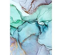 Wee Blue Coo Abstract Paint With Cool Colours Art Print Canvas Premium Wall Decor Poster