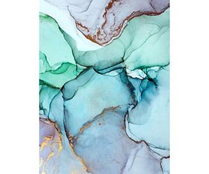 Wee Blue Coo Abstract Paint With Cool Colours Art Print Poster Wall Decor