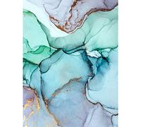 Wee Blue Coo Abstract Paint With Cool Colours Large Wall Art Print Canvas Premium Poster