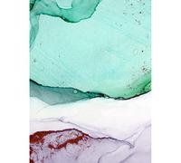 Wee Blue Coo Abstract Paint With Green Copper Art Print Canvas Premium Wall Decor Poster