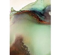 Wee Blue Coo Abstract Paint With Green Gold Unframed Art Print Poster Wall Decor 12x16 inch