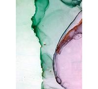 Wee Blue Coo Abstract Paint With Green Pink Art Print Poster Wall Decor