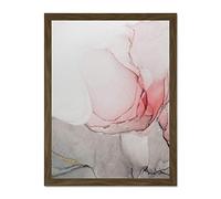 Wee Blue Coo Abstract Paint With Pink Grey Ink Large Framed Art Print Wall Poster 18x24 inch