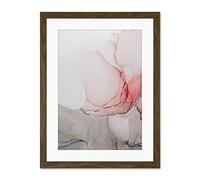 Wee Blue Coo Abstract Paint With Pink Grey Ink Large Framed Art Print Wall Poster 18x24 inch