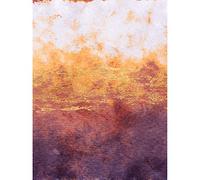 Wee Blue Coo Abstract Purple Yellow Gold Watercolour Art Print Canvas Premium Wall Decor Poster