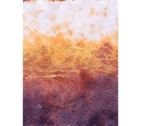 Wee Blue Coo Abstract Purple Yellow Gold Watercolour Large Wall Art Print Canvas Premium Poster