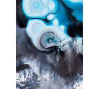 Wee Blue Coo Abstract Swirl Paint Blue Grey Art Print Poster Wall Decor