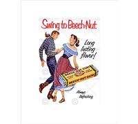 Wee Blue Coo Ad 1952 Beech Nut Chewing Gum Swinging Dancing Couple Wall Art Print