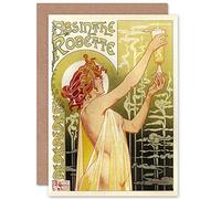Wee Blue Coo AD ABSINTHE ROBETTE BELGIUM FOOD DRINK BIRTHDAY BLANK GREETINGS CARD