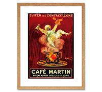 Wee Blue Coo Ad Cafe Martin Coffee Arab Turban Steam Cup Paris France Framed Wall Art Print