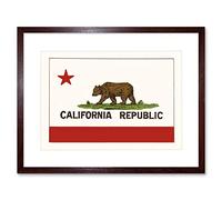 Wee Blue Coo Ad California State Flag Bear Republic Picture Framed Wall Art Print