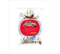 Wee Blue Coo Ad Car Automobile Morris English Queen Elizabeth England Wall Art Print