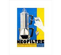 Wee Blue Coo Ad Coffee Percolator Filter Machine Pump Action Caffiene France Wall Art Print