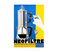 Wee Blue Coo Ad Coffee Percolator Filter Machine Pump Action Caffiene Wall Art Print
