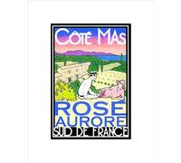 Wee Blue Coo Ad Drink Alcohol Wine Rose South France Vineyard Grape Wall Art Print