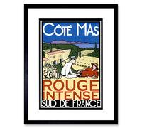 Wee Blue Coo Ad Drink Alcohol Wine Vino Red Rouge Vineyard France Framed Wall Art Print