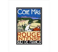 Wee Blue Coo Ad Drink Alcohol Wine Vino Red Rouge Vineyard France Wall Art Print