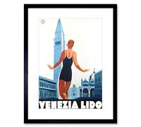 Wee Blue Coo Ad Dudovich Nizzoli Venezia Lido Pool Swimming Italy Venice Art Framed Wall Art Print